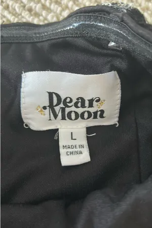 Dear Moon Short Formal Dress black velvet silver sequin L thumbnail 4