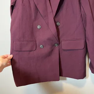 A New Day Women's Burgundy Double Breasted Blazer Jacket Small NWT thumbnail 5