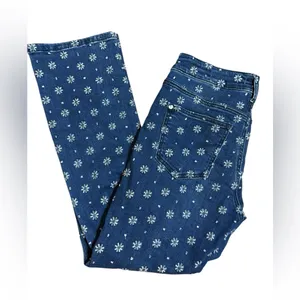 Pilcro Embroidered High-Rise Cropped‎ Starbursts Pattern Bootcut Jeans Sz 26 thumbnail 12