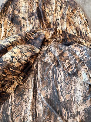 Snake-Print Maxi Skirt in Brown thumbnail 2