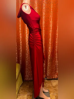 SHEIN Red Satin Ruched Twist Bust Maxi Dress Large NWOT thumbnail 2