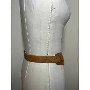 Vintage Embossed Faux Leather Wide Concho Belt Western Boho 28–32 Cowgirl Edgy thumbnail 14