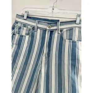 American Eagle Mom Jean Retro Indigo Stripe High Rise Denim Pants Size 2‎ NWT thumbnail 2