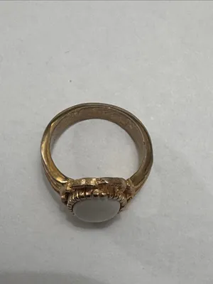 Gold-Tone Ring with White Oval Stone - Elegant Women's Jewelry thumbnail 5