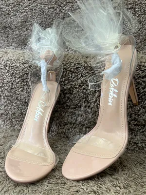 Cape Robbin Blush Nude Clear Strap Stiletto Heels thumbnail 1