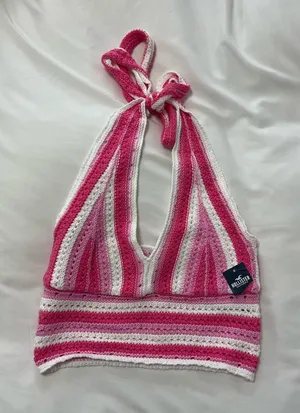 Hollister Pink Crop Top thumbnail 1