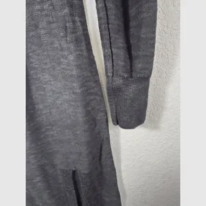 Free People FP Beach Maxi Dress Medium Black Knit Long Sleeve Side Slit Scoop Ne thumbnail 6