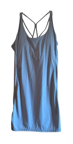 Athletic Strappy Blue Dress with Shelf Bra thumbnail 1