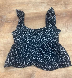 Hollister Floral Tank Top Blue thumbnail 1