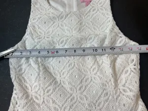 Lilly Pulitzer White Lace Fully Lined Sleeveless A-line Resort Dress XS Coastal thumbnail 10