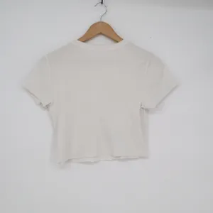 Old Navy Womens White Ribbed Knit Short Sleeve Crew Neck Crop Top Size M thumbnail 3