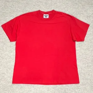 Vintage Lee Total Cotton T-Shirt Red Made in‎ USA Single Stitch Crewneck Medium thumbnail 1