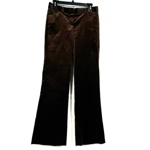 2 THEORY Pants Women's Chocolate brown velvet flared trousers 31" inseam bootcut thumbnail 2