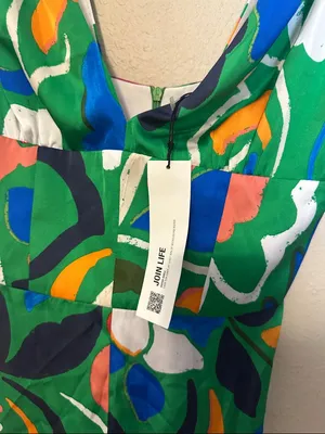 Zara Printed Jumpsuit with Knotted Straps Size XS NWT‎ thumbnail 8