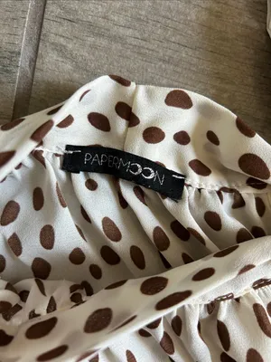 Papermoon Cream Halter Camisole with Brown Polka Dots thumbnail 2