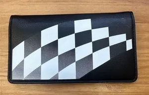 Checkered Black & White Design‎ Leather Checkbook Cover thumbnail 1