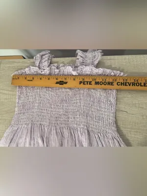 Hill House Home Lavender Stripe Linen Ellie Nap Dress Midi Smocked Preppy Med thumbnail 9