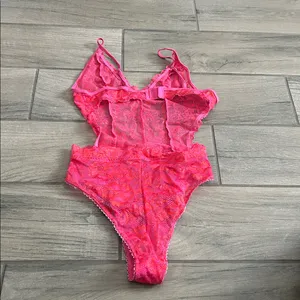 Savage X Fenty Pink Lace Bodysuit thumbnail 3