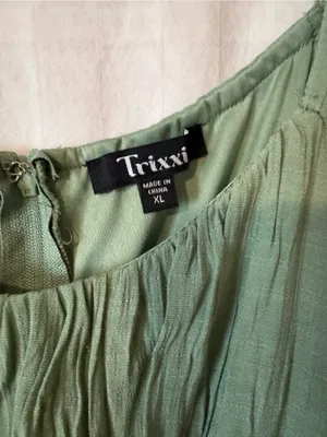 Trixxi Sage Green Tiered Ruffle Dress Romper XL thumbnail 3