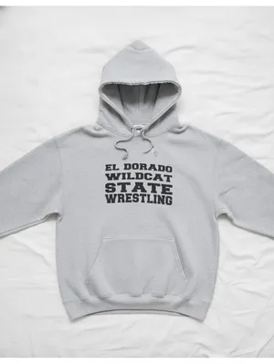 El Dorado Wildcat State Girl's Wrestling 2024 Hoodie Gray Front Kangaroo Pouch thumbnail 8