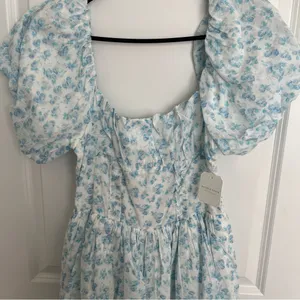 NEW Altar’d State Blue Floral Layered Maxi Dress Size Medium NWT thumbnail 6