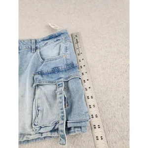 NWT RSQ TILLY'S DENIM JEAN Micro MINI SKIRT Pocket‎ Buckles Faded Wash Stretch thumbnail 3