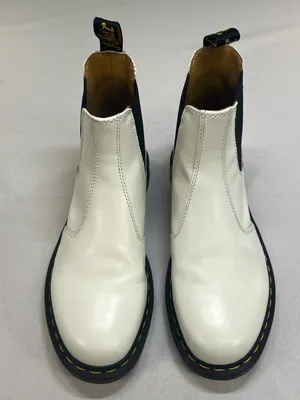 Dr. Martens 2976 YS White Smooth Leather Chelsea Boots Size US Men 8 Women 9⁠ thumbnail 3