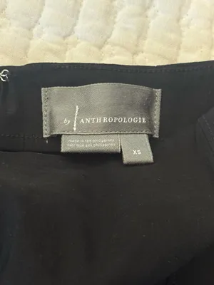 Anthropologie Black Linen Blend Fluted Midi Skirt XS Quiet Luxury Mermaid Office thumbnail 4