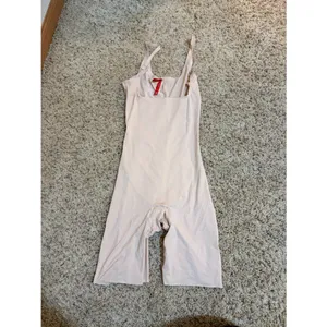 Spanx Open-Bust Mid-Thigh Bodysuit Shapewear Nude Beige thumbnail 2