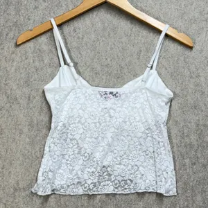 Edikted White‎ Floral Lace Crossover Camisole Top Small Coquette Fairy Soft Girl thumbnail 2