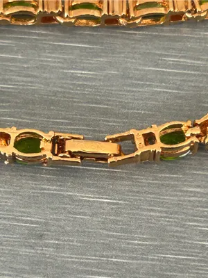 Avon Vintage light green gemstone and clear crystal tennis bracelet thumbnail 3
