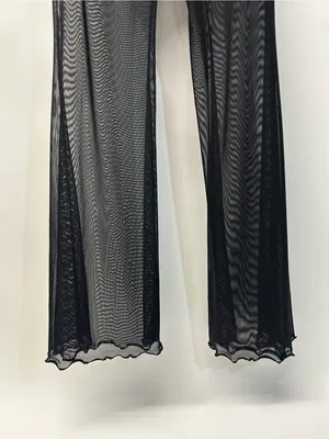 NWT wild fable Black Sheer Mesh Swim Coverup Pants Small thumbnail 5