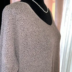 Listicle Size M Beige Loose Knit Oversized Sweater thumbnail 6