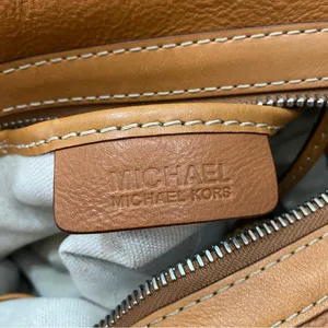 MICHAEL Michael Kors Brookville Update Cognac Brown Leather Medium Bowling Bag thumbnail 11