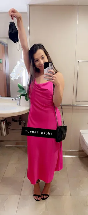 Forever 21 Hot Pink Silk Maxi Dress thumbnail 3