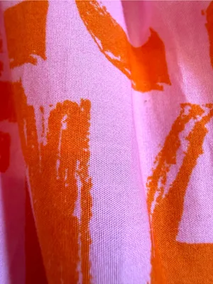Anthropologie The Somerset French Writing Maxi Dress Pink Orange Size Medium thumbnail 6
