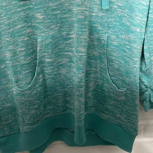 Wish & Whim Lightweight Knit Hoodie Pullover Teal XL Beach Cover Up thumbnail 3