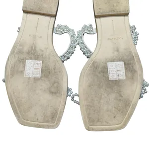 Dolce Vita Shoes‎ Womens Size 9 White Pearl Beaded Slide Sandals Flat Dressy thumbnail 12