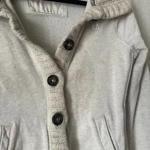 Y2k Abercrombie & Fitch Button Up Chunky Knit Collar Sweatshirt Cardigan Beige thumbnail 3