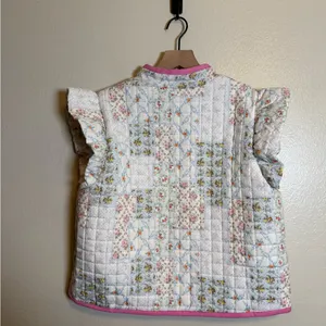 Main Strip Floral Quilted Vest With Ruffles‎ thumbnail 5