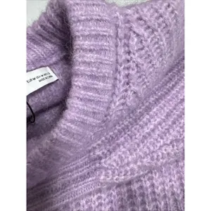 Zara Womens M Fuzzy Sweater Top Pastel Purple Long Sleeve Polyester Wool Alpaca thumbnail 4