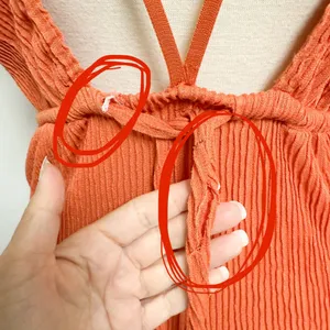 Free People Orange Ribbed Sleeveless Open Back Morning Rise Jumpsuit *FLAWS thumbnail 15