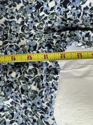 Garnet Hill Blue Green Floral Pajama set organic cotton long sleeve pants L/XL thumbnail 15