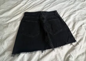 Quinn black denim distressed mini Jean skirt 28 thumbnail 7
