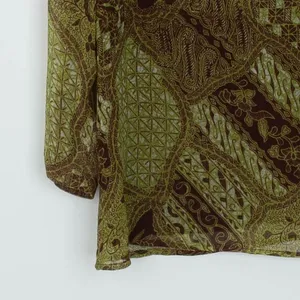 Bob Mackie Womens Art To Wear Silk V Neck Sequin Top‎ Size 14 3/4 Sleeve Office thumbnail 9