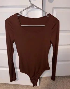 Brown Bodysuit Shein thumbnail 1