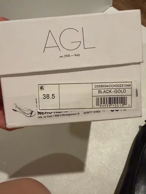 Agl Black Leather Ballet Flats with Gold Buckle Detail thumbnail 10