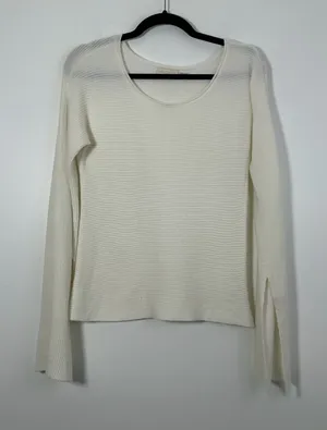 Ramy Brook New York Ivory Ribbed Knit Sweater Size Small thumbnail 1