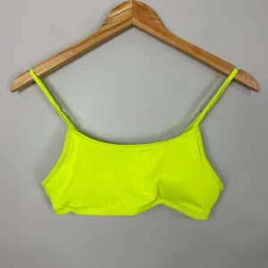 Halara Women's Bikini Bathing Suit Top Neon Yellow Sporty Size Small Cruise Vaca thumbnail 2