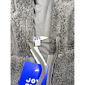 NWT Joylab full zip hi pile fleece bomber hoodie. Size XS. buffalo check accents thumbnail 2